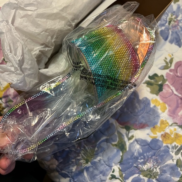 Rainbow Rhinestone Slide Sandals - Picture 8 of 10